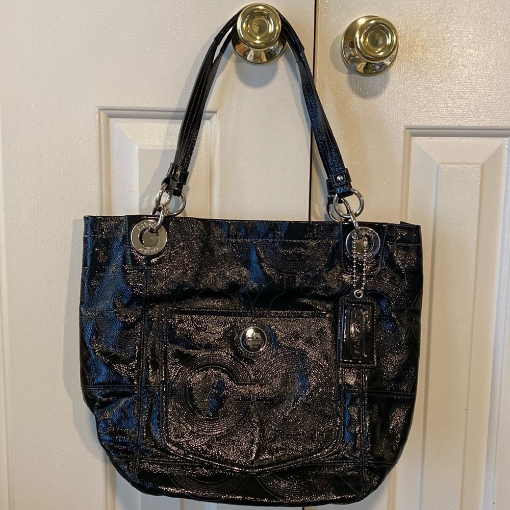 Coach Black Monogrammed Tote Bag in Like New Condition